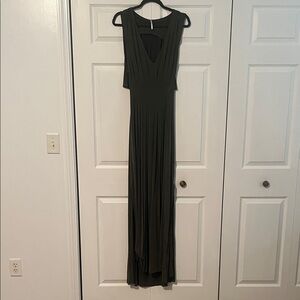 Free People Elegant Olive Green Maxi Dress